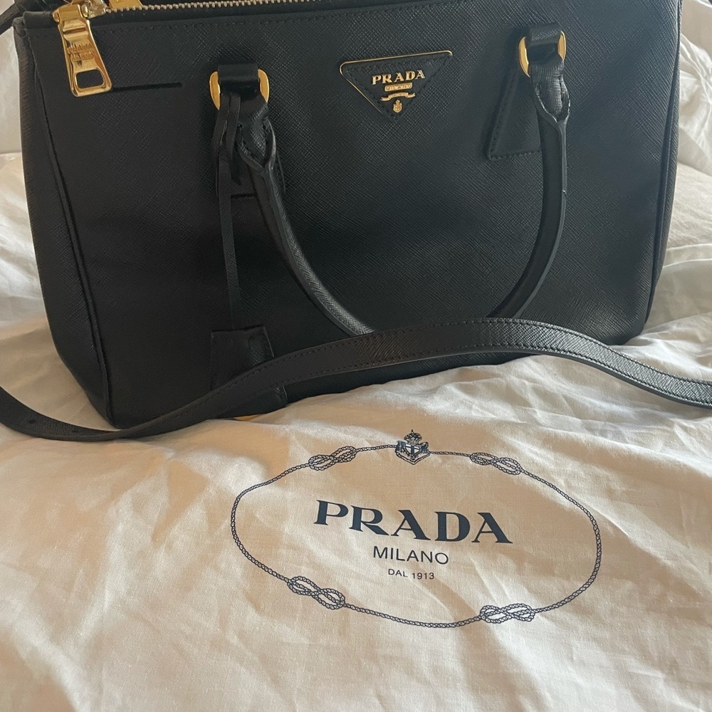Authentic Prada Saffiano black, medium handbag. Only used a few times.